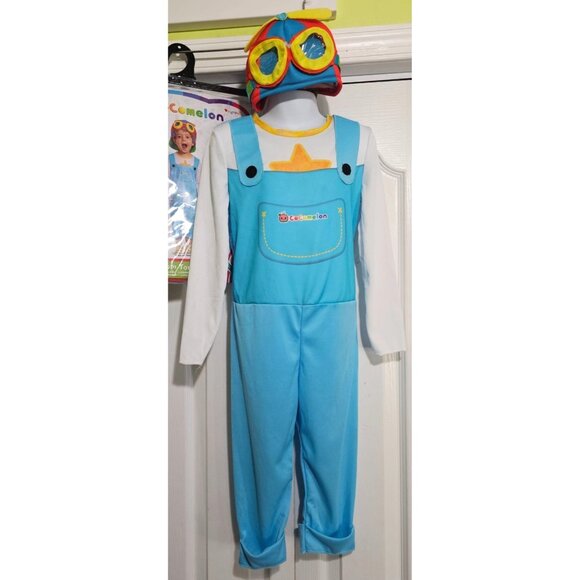 Kids Cocomelon Tom Tom Toddler Costume 3T-4T Jumpsuit Hat Disguise Halloween - Picture 1 of 7